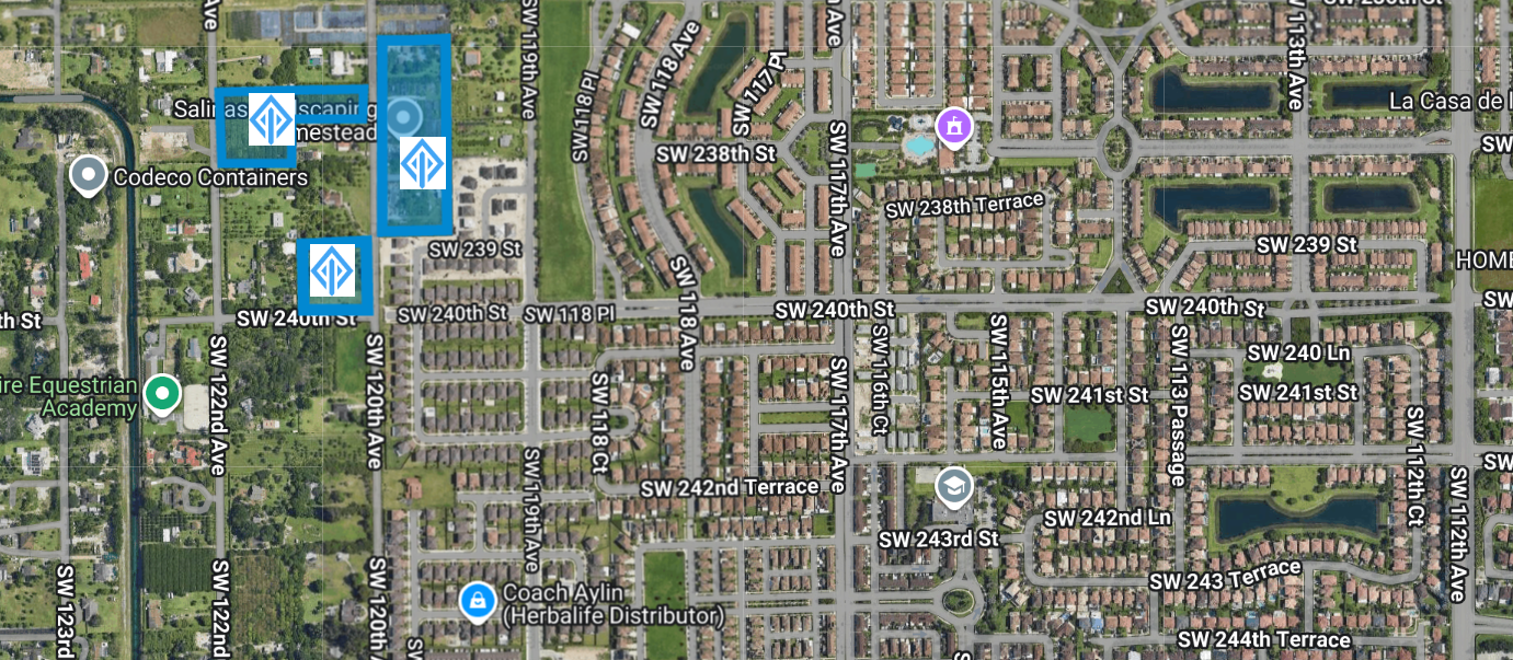 BlueNest Homes 180-townhouse development site map 12.8 acres Princeton Miami-Dade County seven parcels